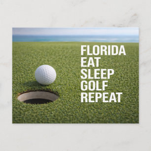Golf Florida thema met bal op green Briefkaart