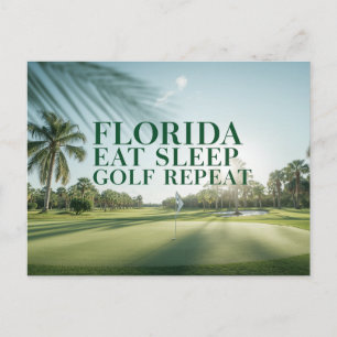 Golf Florida thema met bal op green Briefkaart