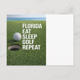 Golf Florida thema met bal op green Briefkaart