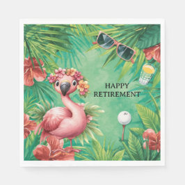 Golf Florida Thema met Flamingo op groen Servet