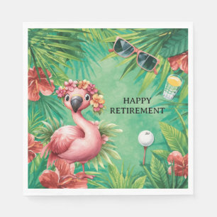 Golf Florida Thema met Flamingo op groen Servet