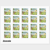 Golf Florida thema met flamingo Vierkante Sticker (Vel)
