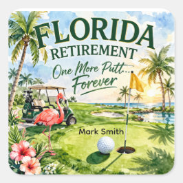 Golf Florida thema met flamingo Vierkante Sticker