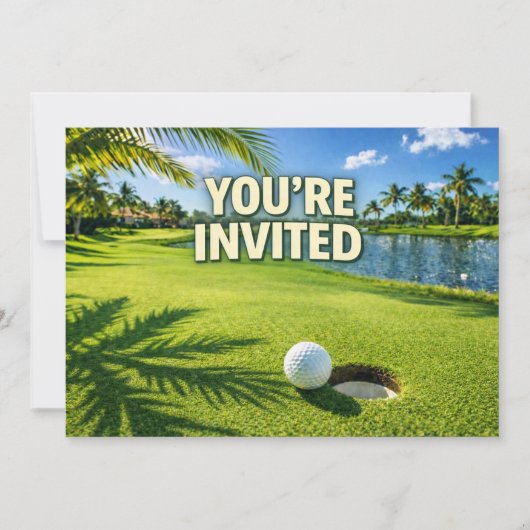 Golf Florida thema u bent uitgenodigd Kaart (Voorkant)