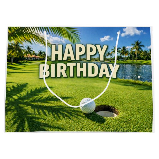 Golf Florida Thema Verjaardag  Groot Cadeauzakje (Voorkant)