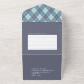 Golf fondsenwerving toernooi blauwe foto RSVP All In One Uitnodiging (Buitenkant)