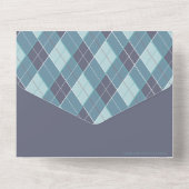 Golf fondsenwerving toernooi blauwe foto RSVP All In One Uitnodiging (Achterkant)