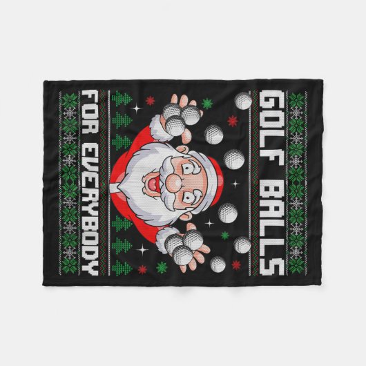 Golf For Everybody Santa Ugly Christmas Golfing  Fleece Deken (Voorkant (Horizontaal))
