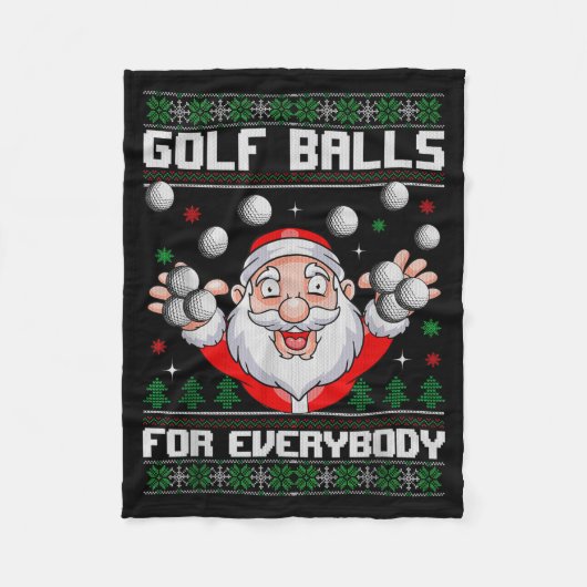 Golf For Everybody Santa Ugly Christmas Golfing  Fleece Deken (Voorkant)