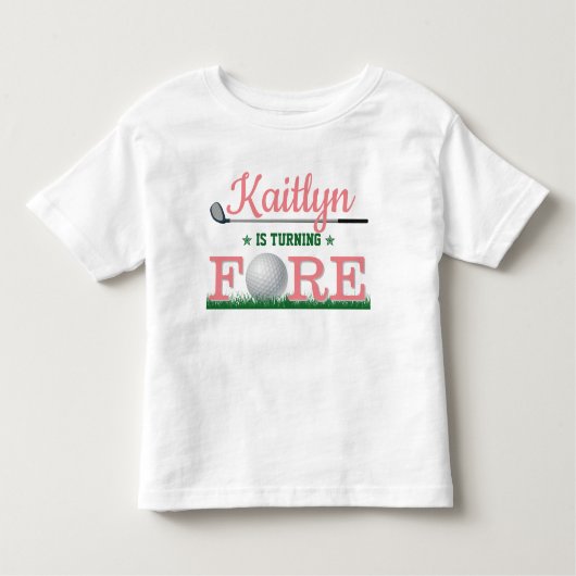 Golf Fore 4th Birthday Kinder Shirts (Voorkant)