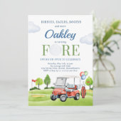 Golf Fore Birthday Golf Golfing 4e verjaardag Kaart (Staand voorkant)