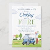 Golf Fore Birthday Golf Golfing 4e verjaardag Kaart (Voorkant)