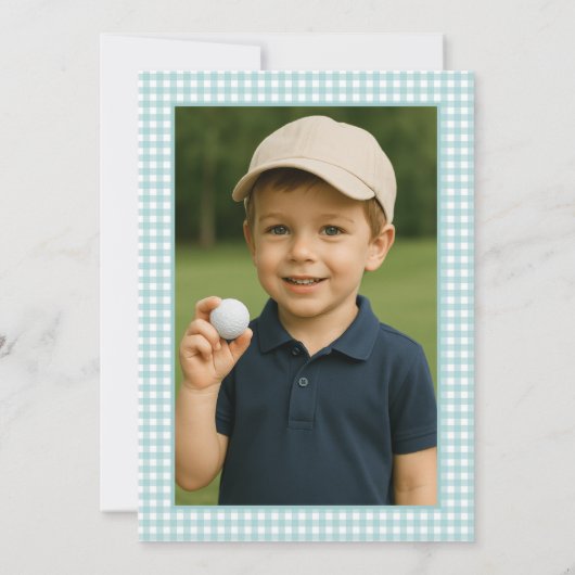 Golf Fore Boy Foto 4e verjaardag Kaart (Achterkant)