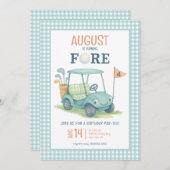 Golf Fore Boy Foto 4e verjaardag Kaart (Voorkant / Achterkant)