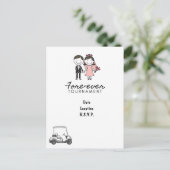 Golf FORE EVER golfbruiloft Save the Date golfer Briefkaart (Staand voorkant)