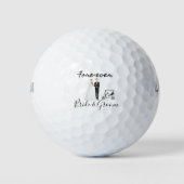 Golf Fore Ever met bruid- en bruinbruiloft Golfballen (Voorkant)