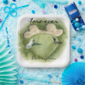 Golf Fore Ever with Bride and Groom Wedding  Papieren Bordje (Feest)