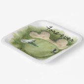 Golf Fore Ever with Bride and Groom Wedding  Papieren Bordje (Gebogen)