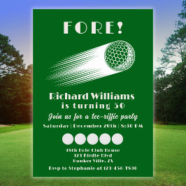 Golf Fore T-shirt-Riffic Green 50ste verjaardagsfe Kaart