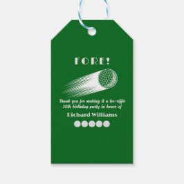 Golf Fore Tee-Riffic Green 50th Birthday Party Cadeaulabel