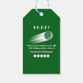 Golf Fore Tee-Riffic Green 50th Birthday Party Cadeaulabel (Achterkant)