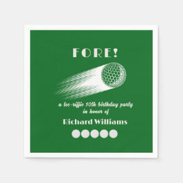 Golf Fore Tee-Riffic Green 50th Birthday Party Servet