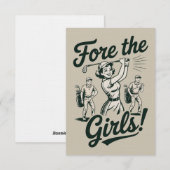 Golf Fore The Girls Cute Funny Golfing Ladies Kaart (Voorkant / Achterkant)