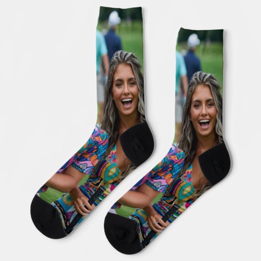Golf Foto Aanpassen Personaliseren Sokken (Links)