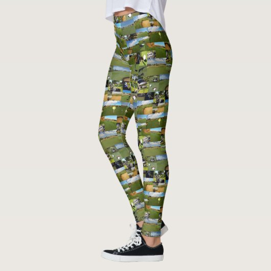 Golf, Foto Collage, Dames Leggings (Links)