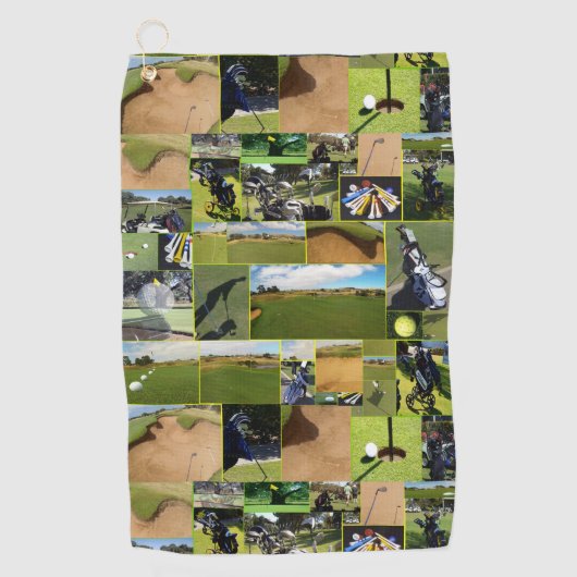 Golf Foto Collage. Golfhanddoek (Voorkant)