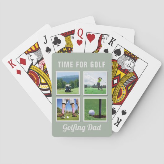 Golf Foto Collage Golfing Pap die kaarten speelt (Achterkant)