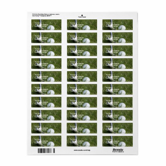 Golf Foto Mailing Label (Full Sheet)