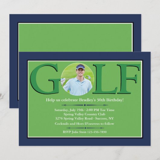 Golf Foto-uitnodigingen Kaart (Voorkant / Achterkant)