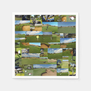 Golf-fotocollage, papierfeesten Napkins Servet