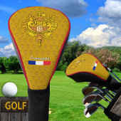 Golf Frankrijk, gouden embleem, Franse vlag Golfheadcover
