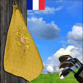 Golf Frankrijk met gouden Franse embleem, vlag Golfhanddoek