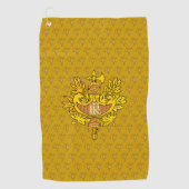 Golf Frankrijk met gouden Franse embleem, vlag Golfhanddoek (Voorkant)