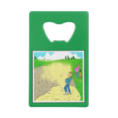 Golf Freak Shot & Bunker Cartoons. Creditkaart Flessenopener (Achterkant)