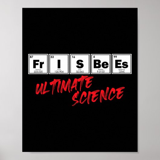 Golf Frisbees Ultimate Science Disc Periodiek Syst Poster (Voorkant)