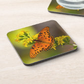 Golf Fritillary ook bekend als Passievlinder op Gu Bier Onderzetter (Linkerzijde)