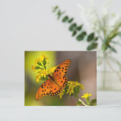 Golf Fritillary ook bekend als Passievlinder op Gu Briefkaart (Staand voorkant)