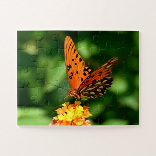 Golf fritillary Vlinder Uitgestrekt Legpuzzel (Horizontaal)