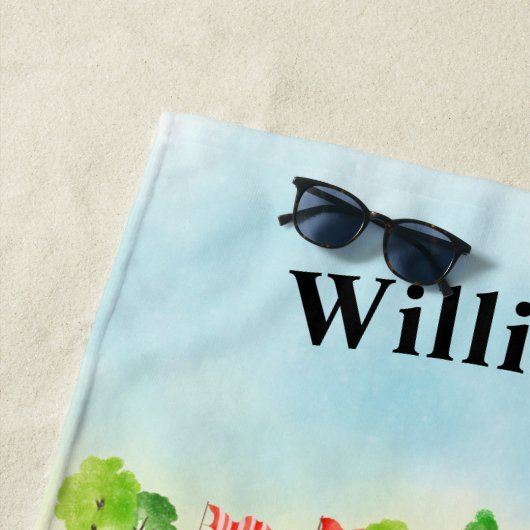 Golf Fun Course Winkelwagen Monogram Naam Strandlaken (In situ)