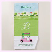 Golf Fun Course Winkelwagen Monogram Naam Strandlaken