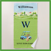 Golf Fun Course Winkelwagen Monogram Naam Strandlaken