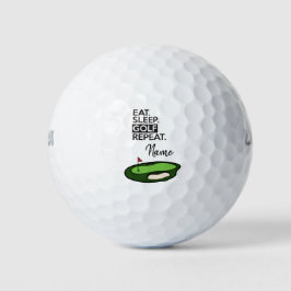 Golf Fun Quotes eten slaap golf herhalen Golfballen