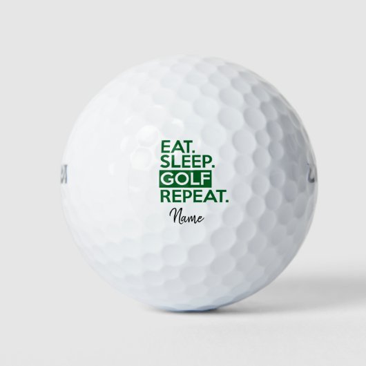 Golf Fun Quotes eten slaap golf herhalen Golfballen (Voorkant)