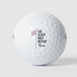 Golf Fun Quotes eten slaap golf herhalen Golfballen