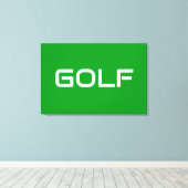 GOLF Fun Sporty Modern White Text On Bright Green Canvas Afdruk (Insitu (Houten vloer))