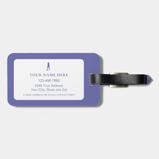 Golf Funny Birdie Lady's Personalized Cute Golfer Bagagelabel (Achterkant horizontaal)